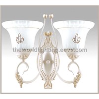 Pink Steel Branch Vase Shape Glass Bathroom Wall Light with Double Bulbs (VC775A-2W)