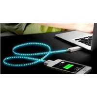 Visible color light flow sync charge cable for iphone, ipad, ipod