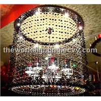 Vmeis88030 (D1300H900) Contemporary Big Black Crystal Pendant Lamp with 8 Big Bulbs
