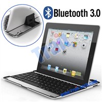 Wireless Bluetooth 3.0 Aluminium Alloy Case/Keyboard with Holder for ipad 2/New iPad
