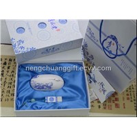 blue and white porcelain USB Flash Disk, pormotional gift (NCU-10)