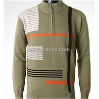 men's High-end  striped zipper sweater