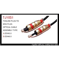 optical digital multimedia cable PVC sheath and gold plated connector