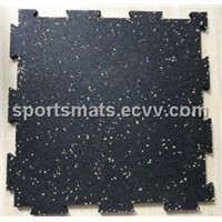 weight room easy install interlocking rubber tile with color speckles