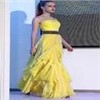 Strapless Beaded A-Line yellow Prom Dress