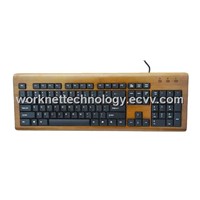 3 Keypads Bamboo Keyboard with 104 Keys (Brown and Black)