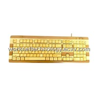 3 Keypads Wireless Bamboo Keyboard with 108 Keys (ENGLISH)