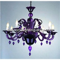 Purple Glass Chandelier with 8 Lights (CHG0005)