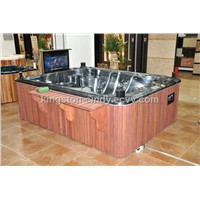 Discount CE Luxury Swimming Spa pool hot tub with 32&amp;quot; Pop-up TV