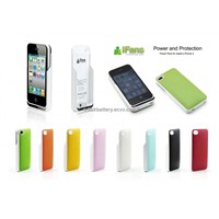 Luxury Leather Battery Case for iPhone 4/4S