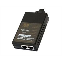 10/100Mbps adaptive fast Ethernet fiber media converter with 2 RJ45 ports