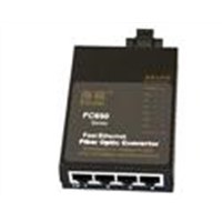 10/100Mbps adaptive fast Ethernet fiber media converters with 4 RJ45 ports