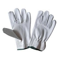 10.5&amp;quot; White Cowhide Leather Driving Glove