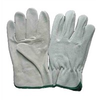 10&amp;quot; White Cowhide Leather Driving Gloves