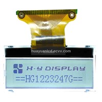 122 x 32 FSTN COG LCD 1Glass with White LED Backlight, ST7565R Controller and 3.3V VDD
