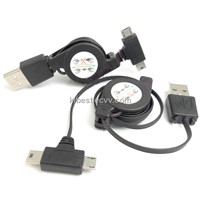 2 in 1 retractable USB cable  for  MINI/MICRO