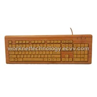3 Keypads Bamboo Keyboard with 104 Keys (Natural)