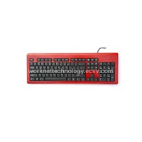 3 Keypads Bamboo Keyboard with 104 Keys (Red and Black)
