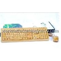3 Keypads Bamboo Keyboard with 108 Keys (Egliish)