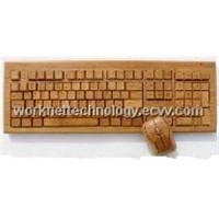 3 Keypads Wireless Bamboo Keyboard with 108 Keys (English)