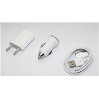 3 in 1 Car Charger / Travel Charger USB Charger & Data Cable for iPhone,iPad,iPod