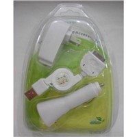 3 in 1 Travel Charger for iPhone , iPad , iPod