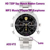 4GB/8GB HD 720P Watch Camera Waterproof Spy Hidden Video Recorder DVR 1280x720P
