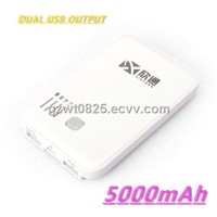 5000mAh 2 USB Output Portable Charger