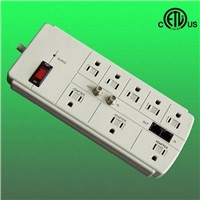 8 outlet power strip, Ethernet protection