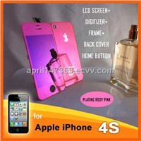 Apple iPhone 4 4G 4S Color Conversion Kit, Plating Mirror Rosy Pink