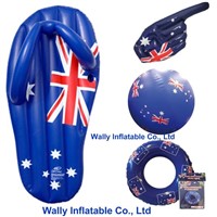 Australian Aussie inflatable set (inflatable thong+ Aussie flag hand+ beach ball + swim ring)