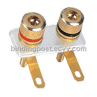 Golden color brass dual connector binding post (DH-1736-3062)