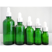 Green Essential Oil Glass Bottles With Dropper