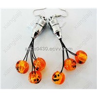 Halloween pumpkin flashing earring