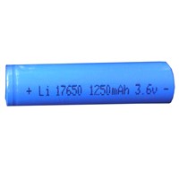 ICR17650-1250mAh,Cylindrical Rechargeable Li-ion Battery, with 3.7V Voltage