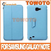Micro fiber flip leather cover for samsung galaxy note i9220 with holder
