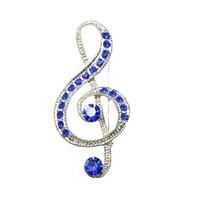 Music Rhinestone Brooch