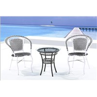 Outdoor Wicker Table and Chairs with Marble Bottom, Nice Design