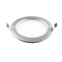 Silver Round Recessed LED Ceiling Panel Light 8 Watt AC85 - 265V for Commercial or Home
