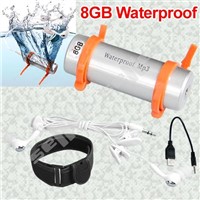 Silver Tone USB Waterproof Underwater Swim Water Sports 8GB MP3 Music Player