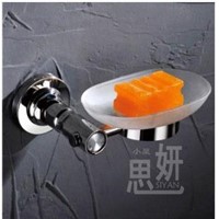 Stainless steel, frosted glass European-style hotel soap dish  soap holder