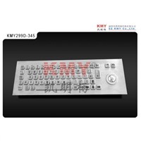 Waterproof IP65 and IK 07 Metal Industrial Keyboard With Trackball