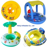 inflatable baby float, inflatable baby boat with canopy/sunshade, inflatable swim float seat