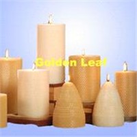 rolled beeswax candle