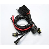 single beam hid wire harness with double fuse box for automobile