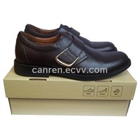 men's casual leather shoes with genuine leather upper  and rubber outsole