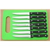 7pcs stainless steel steak knife set with black POM handle