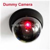 Black CCTV Dome Security Dummy Camera with flashing Red Led light H13