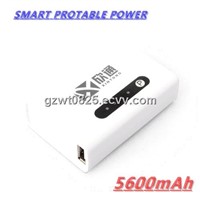 Popular White Color 5600mAh Universal USB Portable Power Bank for HTC, BlackBerry, iPhone...