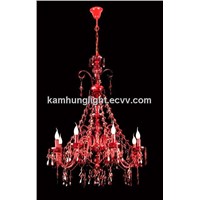 Bohemian crystal chandelier with red finish ( MD06008)